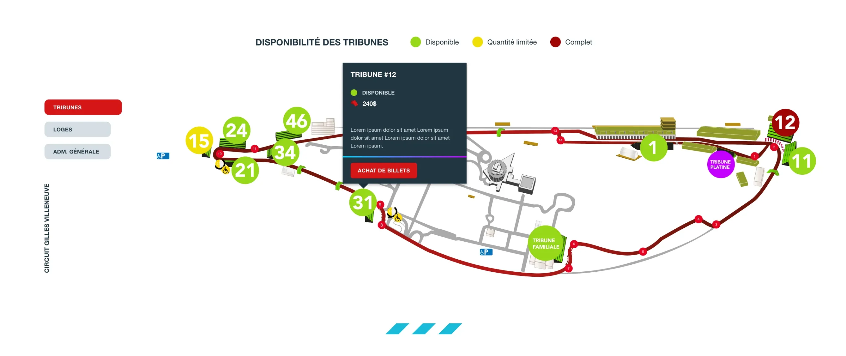 Carte interactive du Circuit Gilles Villeneuve au Grand Prix de Formule 1 du Canada en 2018