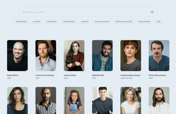 Page d'accueil du site web de l'Agence d'artiste Geneviève Champagne