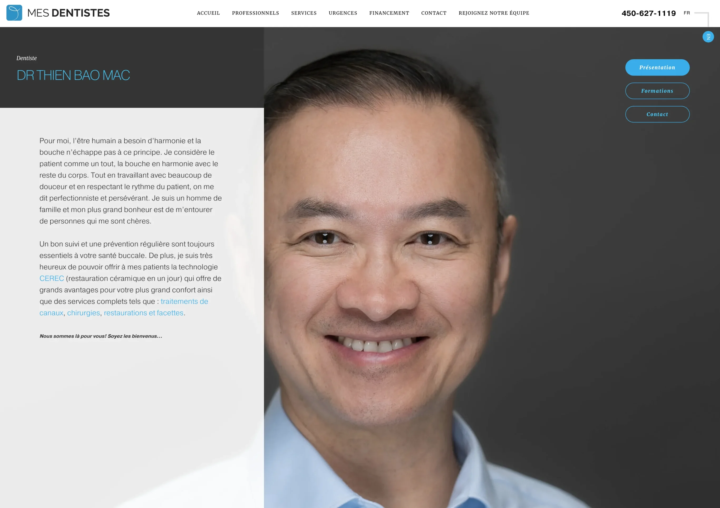 Page dentiste personnelle sur le site Mes Dentistes - Clinique Dentaire de Laval Ouest