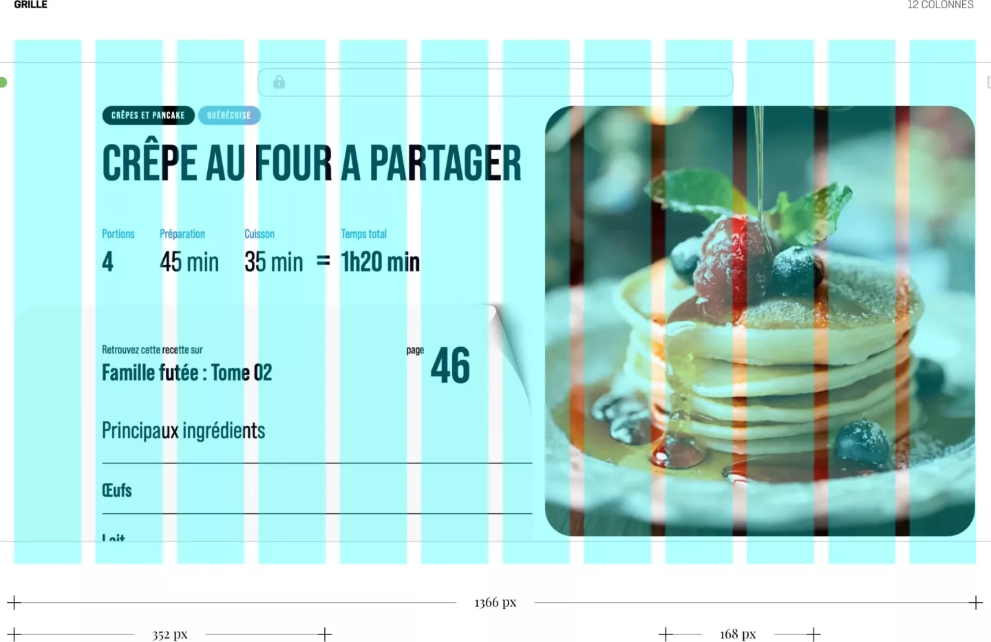 Grille graphique du site web Trouve Ta Recette