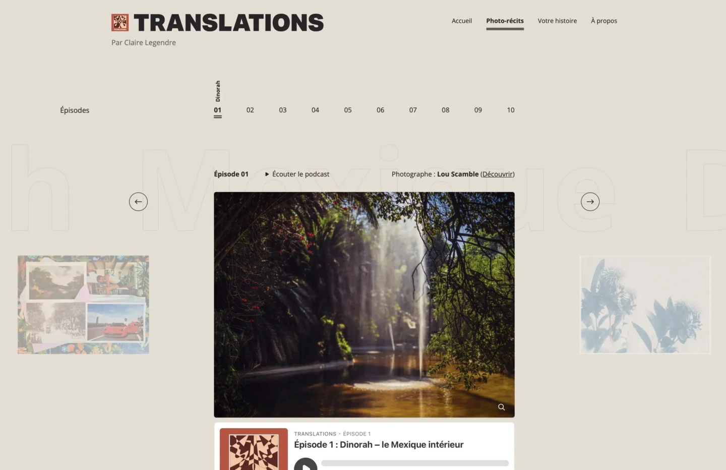 Page Podcast de Translations de Claire Legendre