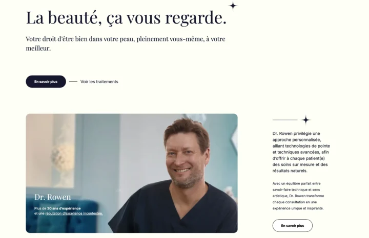 Capture d'écran du site web de XOMED