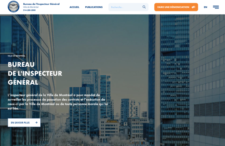 Hero de la page d'accueil du Bureau de l'Inspecteur Général de Montréal