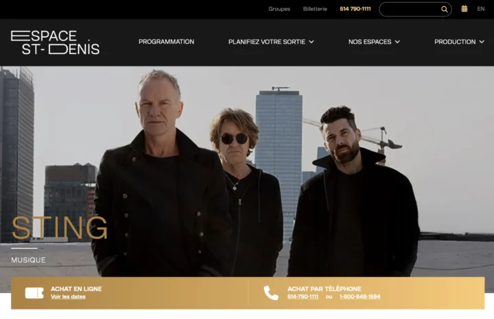 Lancement des billet de Sting à l'Espace St-Denis de Montréal